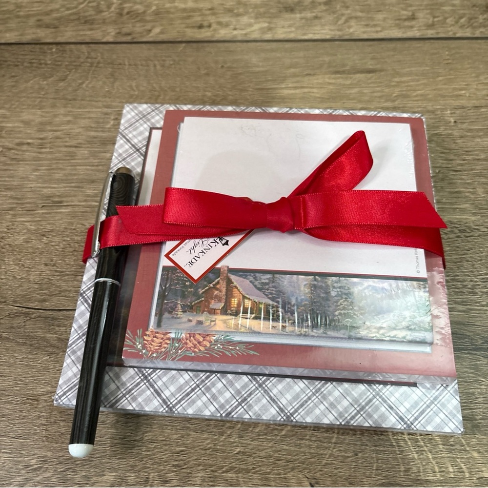 Hallmark Thomas Kinkade Notepad Bundle with Pen (3 Notepads, Assorted Sizes) P3D